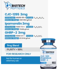 Modified GRF 1-29 CJC-1295 Without DAC Ipamorelin GHRP-2 Blend 9mg research peptide vial