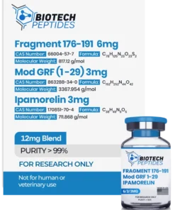 Fragment 176-191, HGH Fragment 176-191, Mod GRF 1-29, Modified GRF 1-29, CJC-1295 Without DAC, Ipamorelin, Peptide Blend, Research Peptides, Laboratory Peptides, Scientific Research, USA Research Peptides