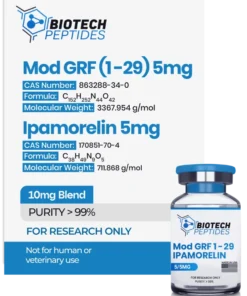 Mod GRF 1-29 and Ipamorelin Blend 10mg research peptide vial for laboratory scientific research