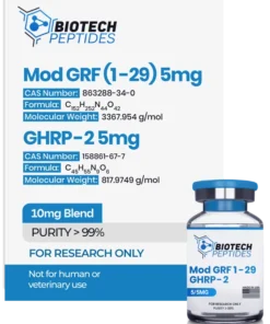 Mod GRF 1-29 and GHRP-2 Blend 10mg research peptide vial for laboratory scientific research