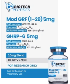 Mod GRF 1-29 and GHRP-6 Blend 10mg research peptide vial for laboratory scientific research