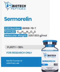Sermorelin 5mg research peptide vial for laboratory scientific research