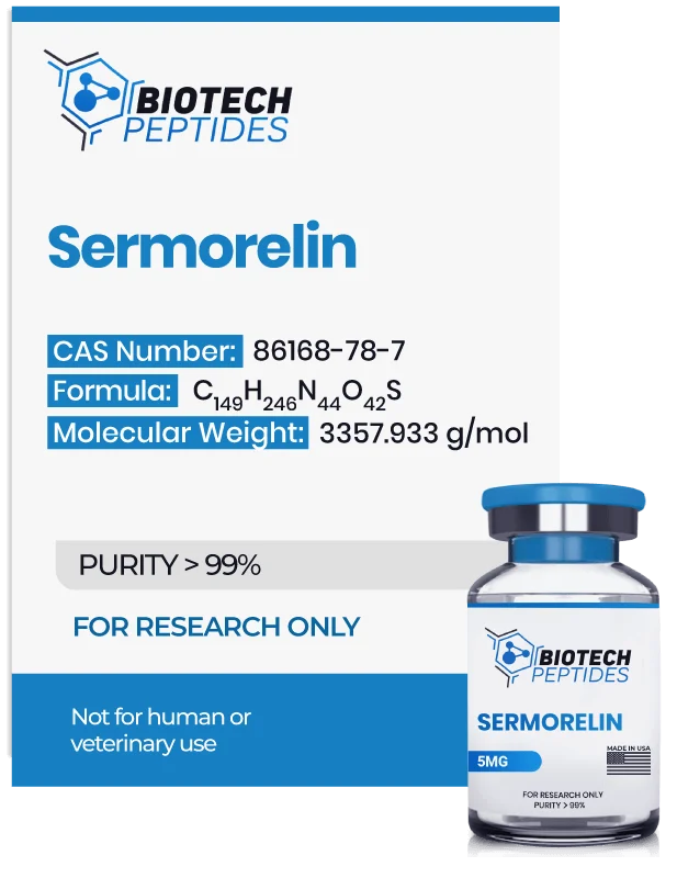 Sermorelin-5MG Sermorelin 5mg research peptide vial for laboratory scientific research